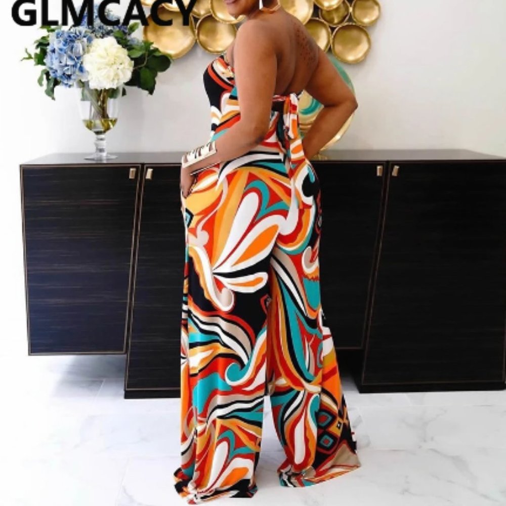 Abstract Print Jumpsuit - Picture 2 of 2